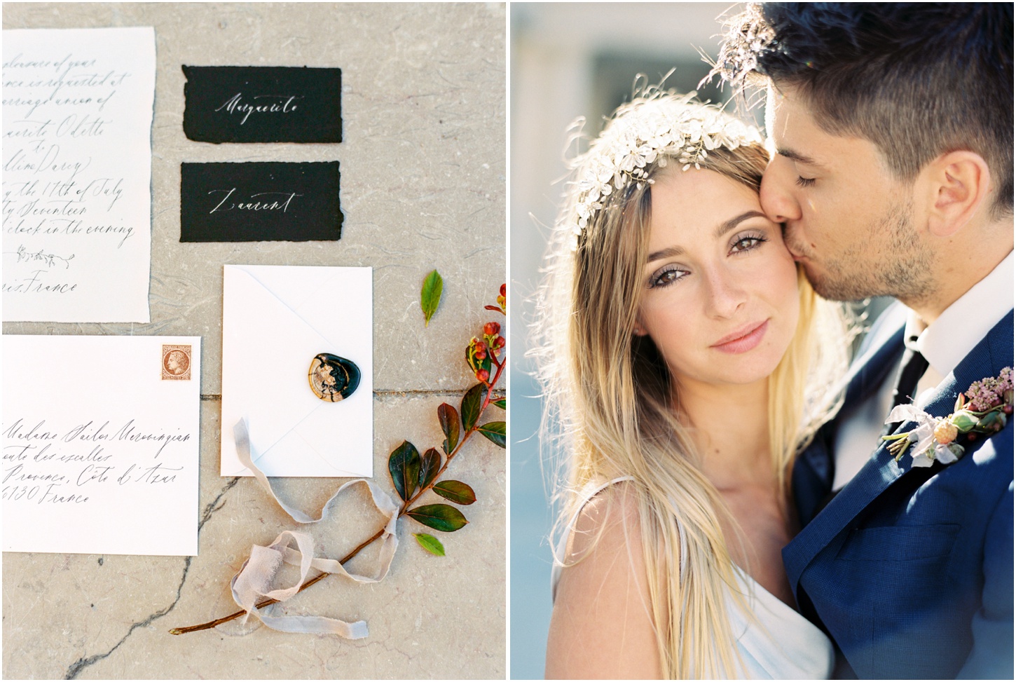 Olive Juice Press did a beautiful job on the invitation suite and Alice and Mae bridal made the headpiece!