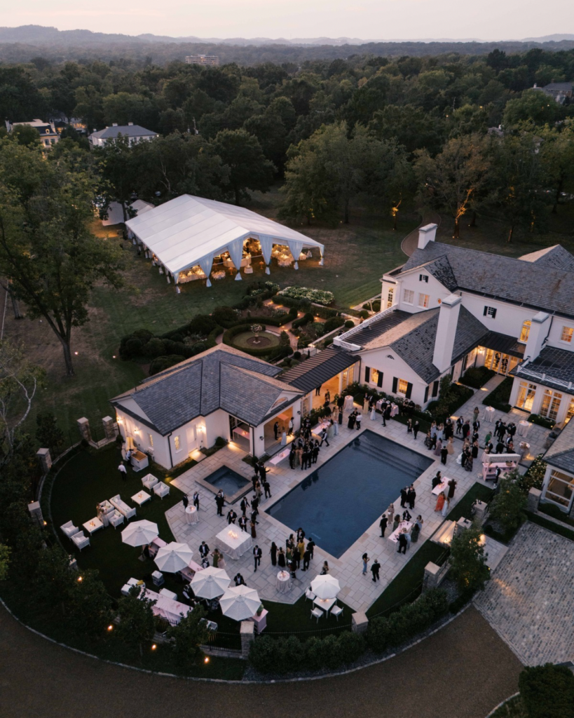 At home custom tented wedding in Nashville, TN Belle Meade with Sarah Blair Events, Knestrick by Design, and Kristin Sweeting Photography